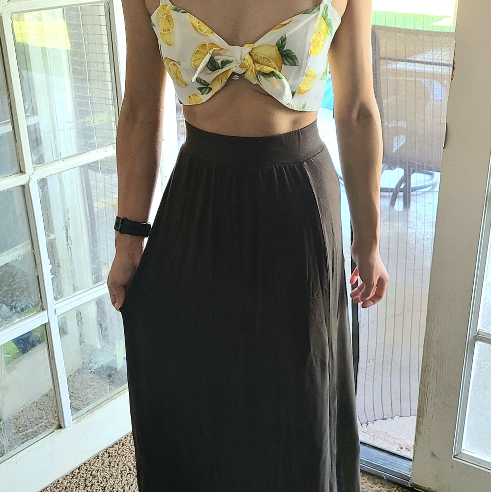 Brown Maxi Skirt